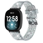 Glitrende Fitbit Versa 3/Sense urrem - Sort