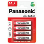 Panasonic Pack Of 4 AA Zinc Batteries - R6 1.5V  (PANAR6RB4)