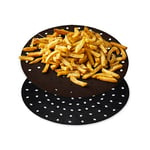 Tower TLINER5 Reusable Round Air Fryer Liners, Pack of 2 Circular Paper Accessories, Suitable for Most 5 to 7 Litre Air Fryers Including Tower Vortx and Ninja Foodi, Non-Stick, Dishwasher Safe