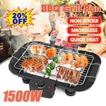 1500W ELECTRIC INDOOR BARBECUE HEALTH GRILL PORTABLE TABLETOP SMOKE REDUCING