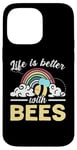 iPhone 14 Pro Max Life Is Better With Bees Rainbow Case