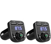 2-Pack FM sändare X8 med bluetooth och handsfree