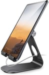 Mobile Stuff Tablet Stand, Adjustable Tablet Holder - Full Aluminum Desktop Stand Dock Compatible with New iPad 2020 Pro 9.7, 10.5, 12.9, Air mini 2 3 4, Switch, Samsung Tab, other Tablets (Black)