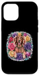 iPhone 12/12 Pro Cartoon Irish Setter dog with roses Case