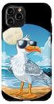 Coque pour iPhone 11 Pro Costume d'oiseau de mer cool avec lunettes de soleil pour oiseaux de vacances