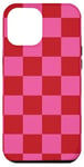 Coque pour iPhone 12 Pro Max Rose, rouge, damier, carreaux