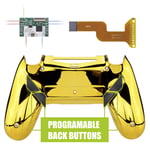 eXtremeRate Chrome Gold Dawn Programable Remap Kit for ps4 Controller with Upgrade Board & Redesigned Back Shell & 4 Back Buttons - Compatible with JDM-040/050/055 - Controller NOT Included