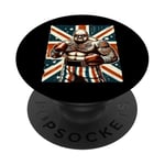 Boxe Britannique Union Jack Drapeau Boxeur PopSockets PopGrip Adhésif