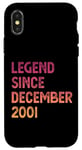 Coque pour iPhone X/XS 23e anniversaire homme femme légende depuis décembre 2001