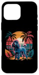 Coque pour iPhone 16 Pro Max Vintage 80s Sunset Caniche