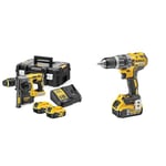 DEWALT - Perforateur SDS-PLUS XR 18V 5 Ah - DCH273P2T-QW - Perforateur sans Fil avec Coffret TSTAK & Perceuse Visseuse à Percussion Compact Brushless XR 18V Li-Ion 5Ah) - 420W