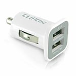 CLiPtec® Super thin Micro Dual port 12v/24v 3.1A In-Car Charger for Samsung Tabs