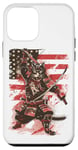 iPhone 12 mini Cat Samurai American Flag Samurai Cat Art Patriotic Cat Case