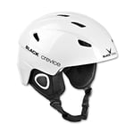 BLACK CREVICE Casque de Ski Kitzbühel I Casque de Ski au Design Sportif en différentes Couleurs I Casque de Ski Hommes & Femmes I Casque en Polycarbonate I Casque (M, Blanc Carbone)