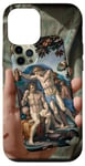 Coque pour iPhone 12/12 Pro Noir Art Déco Floral Michel-Ange Création Of Adam Sixtine