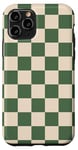 iPhone 11 Pro Green and Cream Classic Checkered Big Vintage Checkerboard Case