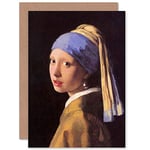 Wee Blue Coo JOHANNES VERMEER GIRL WITH PEARL EARRING OLD MASTER GREETINGS CARD