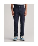 Gant Mens Slim Fit Twill Chinos - Marine Cotton - Size 34W/32L