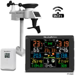 Merkmak - Stations meteo WiFi sans fil 7 en 1 Grand ecran de 10 pouces, thermo-hygrometre interieur et exterieur, pluviometre, vitesse du vent,