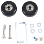 Set of 2 PU Swivel Caster Wheels Carbon Steel Bearings Repair Kits 55X18mm E6S7