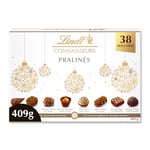 Lindt - Boîte CONNAISSEURS Pralinés - Assortiment de Chocolats au Lait et Noirs Pralinés - Idéal pour Noël, 409g