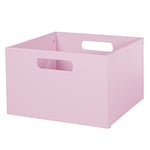 roba Boîte de Rangement en Bois pour Chambre d'enfant, Bac de Rangement avec Poignées pour Jouets et Déco - Rose