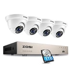 8 Channel 1080P CCTV Camera System, 5MP Lite H.265+ DVR with 1TB Hard Drive