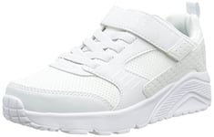 Skechers Boy's Uno Lite - Donex Sneaker, White Synthetic White Trim, 1 UK