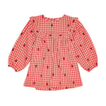 Flöss Molly Långärmad Klänning Berry Gingham | Röd | 98 cm