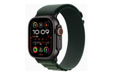 Apple Watch Ultra 2 - sort titanium - smart ur med Alpine Loop - mørkegrøn - 64 GB