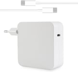 Chargeur Mac Book USB-C, Adaptateur pour Ordinateur Portable 61 W pour Mac Book Pro 13 15 Pouces, Mac Book 12 Pouces, Mac Book Air 13 Pouces, i Pad Pro i Pad Air de Type C