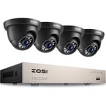 ZOSI H.265+ 1080P Kit Caméra de Surveillance avec 8CH 1080N Enregistreur DVR 20M Vision de Nuit Alerte Instantanée et App gratuite