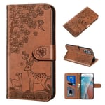 Etui Samsung Galaxy S21 5G 6.2",Housse Samsung Galaxy S21 5G en Motif cerf sika,Protection avec Fonction Support Fentes,marron-RXMI