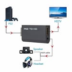 PS2 to HDMI Converter 480i/480p/576i Display Modes Durable Adapter  Universal