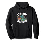 It's My Birthday Cute Dinosaur Unicorn Kids Girls Birthday Pullover Hoodie