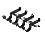 Rod Desyne Support mural simple de 3,8 cm (4 pièces), noir