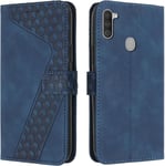 Coque Pour Samsung Galaxy A11 / Galaxy M11, Étui Housse Protection En Cuir Pu [Pochette De Portefeuille] [Magnétique], Antichoc Etui À Rabat Pour Samsung A11 / M11 (Bleu)