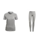 adidas Women's Essentials Slim 3-Stripes T-Shirt, 3-Stripes Leggings and 3-Stripes Bike Shorts