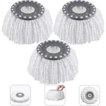 Ahlsen 3Pcs Têtes Microfibre Balai, Mop Heads, Tête de Vadrouille Rechange Rond Têtes Mop Rotation à 360 pour Balais Serpillère Rotatif 360°(Diamètre