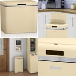 Swan SWKA4500CN Retro Kitchen Bin with Infrared Technology, Square, Cream