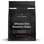 Protein Works - Ultimate Diet Breakfast Shake, Low Calorie Breakfast Shake, High Protein, Low Sugar Breakfast, 18 Servings, Summer Berries, 1kg