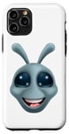 Coque pour iPhone 11 Pro Alien Gris Gris Fun Personnage de dessin animé drôle