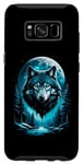 Coque pour Galaxy S8 Loup avec la Lune