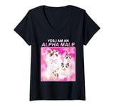 Womens Yes,I Am An Alpha Male Funny V-Neck T-Shirt