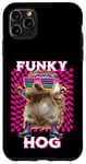 Coque pour iPhone 11 Pro Max Funky Hog, joli hérisson, disco, danse, rave trance