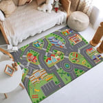 Child Playmat Highway Simulated City Traffic Area Rug Carpet Non-slip Floor Mat