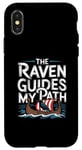 Coque pour iPhone X/XS Illustration viking nordique The Raven Guides My Path