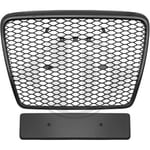 Honeycomb Grill Blanksvart Audi A6 (C6-4F) 2004-2011