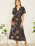 Yumi Bird And Floral Kimono Midi Dress