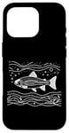 Coque pour iPhone 16 Pro Line Art Poisson Aquariste & Ichtyologiste Truite arc-en-ciel